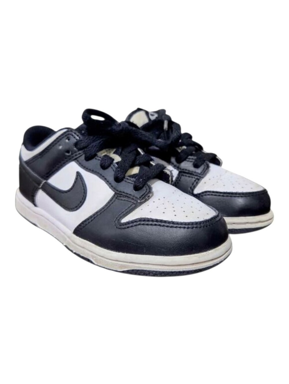 Nike Dunk Low CW1588-100 Sneaker Little Kids 13 White Black Leather Casual Shoes